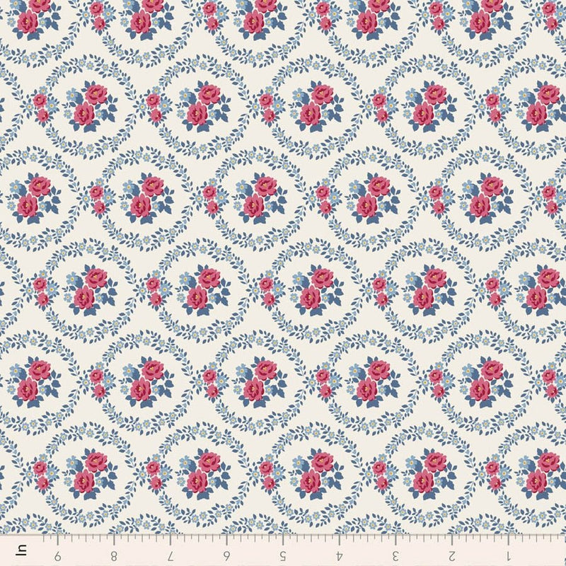 PRE-Order Tilda- Village Life- Mable TIL100692 Cold Cream- Half Yard- October 2026 - Modern Fabric Shoppe
