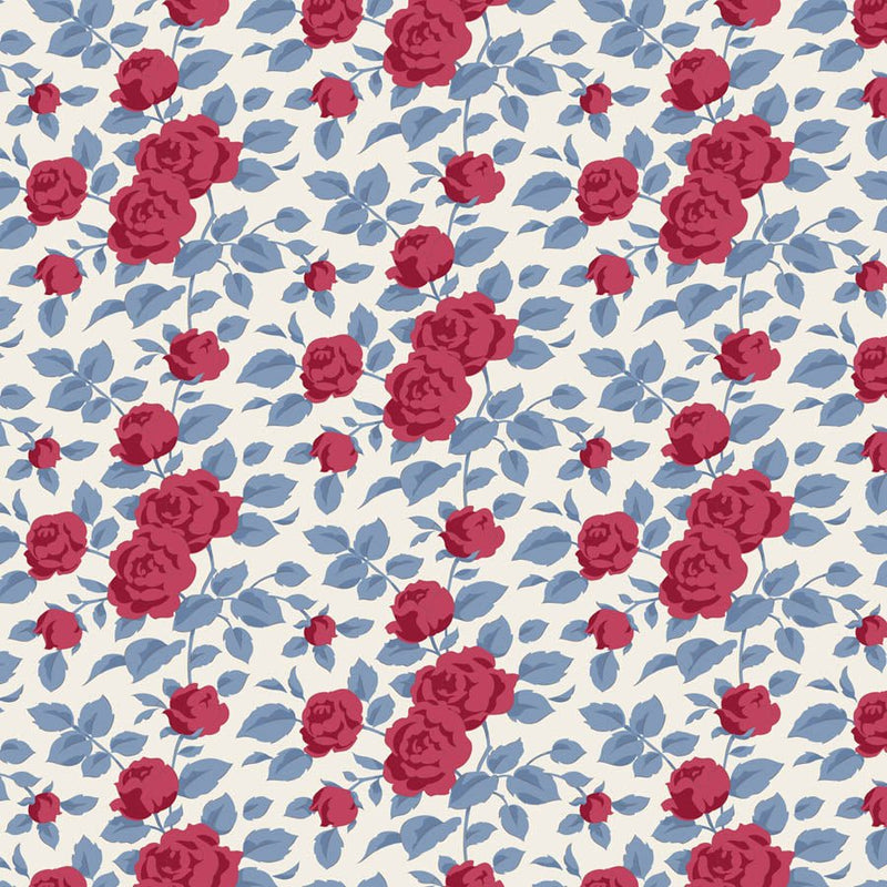 PRE-Order Tilda- Village Life- Margot TIL100694 Burgundy- Half Yard- October 2026 - Modern Fabric Shoppe