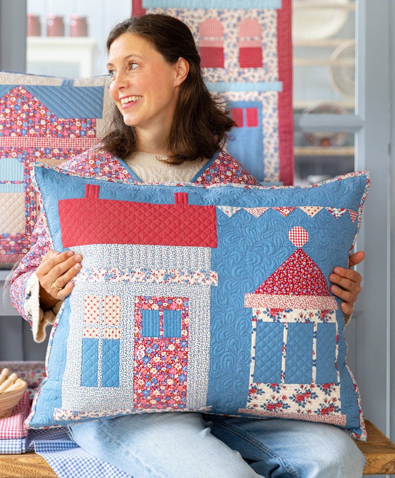 PRE-Order Tilda- Village Life Pillow Kit- House/ Kiosk BLUE featuring Village Life- October 2026 - Modern Fabric Shoppe