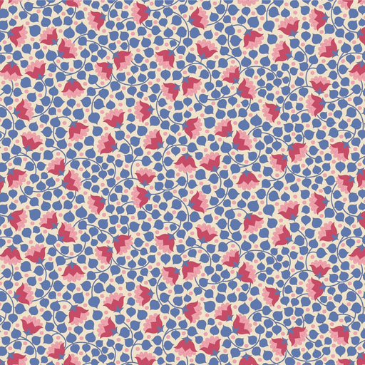 PRE - Order Tilda Wallflower Bellflower - Wallflower Blender TIL110131 Denim - Half Yard - June 2025 - Modern Fabric Shoppe
