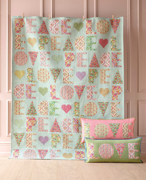 PRE - Order Tilda - Wallflower - Peace & Love Quilt Kit - Chambray Sage - June 2025 - Modern Fabric Shoppe