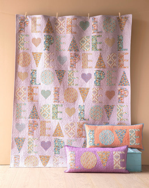 PRE - Order Tilda - Wallflower - Peace & Love Quilt Kit - Chambray Sand - June 2025 - Modern Fabric Shoppe