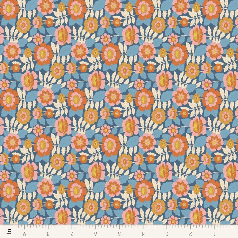 PRE - Order Tilda Wallflower - Wallflower Beverly TIL110611 Blue - Half Yard - June 2025 - Modern Fabric Shoppe