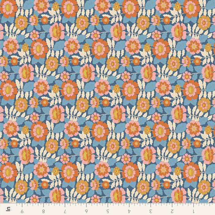 PRE - Order Tilda Wallflower - Wallflower Beverly TIL110611 Blue - Half Yard - June 2025 - Modern Fabric Shoppe