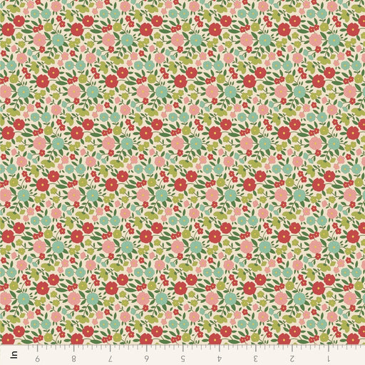 PRE - Order Tilda Wallflower - Wallflower Janice TIL110613 Green - Half Yard - June 2025 - Modern Fabric Shoppe