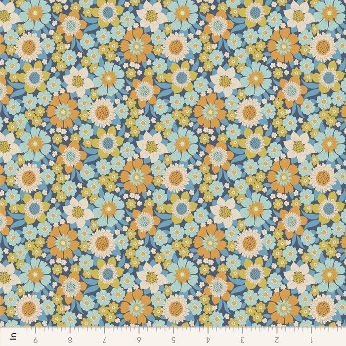 PRE - Order Tilda Wallflower - Wallflower Lauren TIL110603 Blue - Half Yard - June 2025 - Modern Fabric Shoppe
