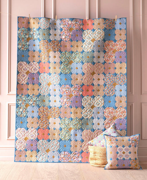 PRE - Order Tilda - Wallflower - Wallflower Quilt Kit - Chambray Prussian - June 2025 - Modern Fabric Shoppe