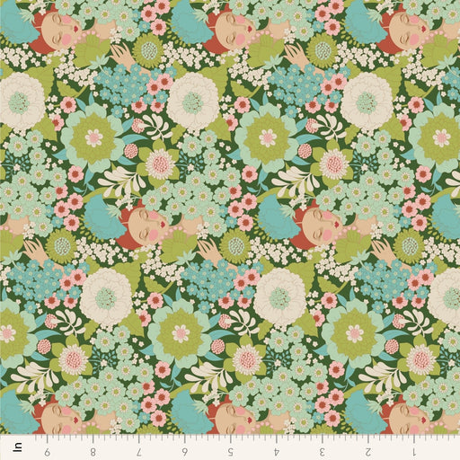 PRE - Order Tilda Wallflower - Wallflower TIL110605 Green - Half Yard - June 2025 - Modern Fabric Shoppe