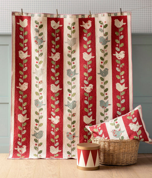 PRE-ORDER Tilda- Winter Birds Quilt Kit-Burgundy featuring Merry Little Christmas- July 2027 - Modern Fabric Shoppe