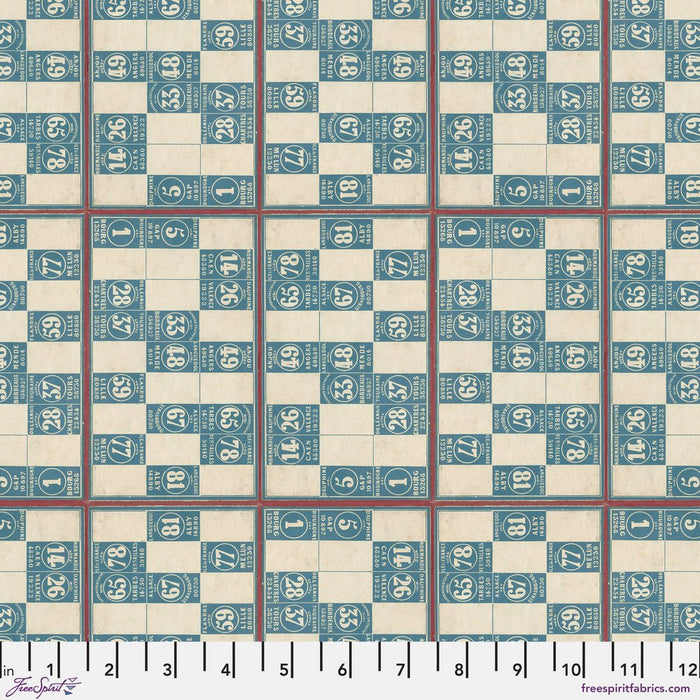 PRE - Order Tim Holtz - Eclectic Elements Palette - Blue Numbers PWTH286.BLUE - Half Yard - May 2025 - Modern Fabric Shoppe