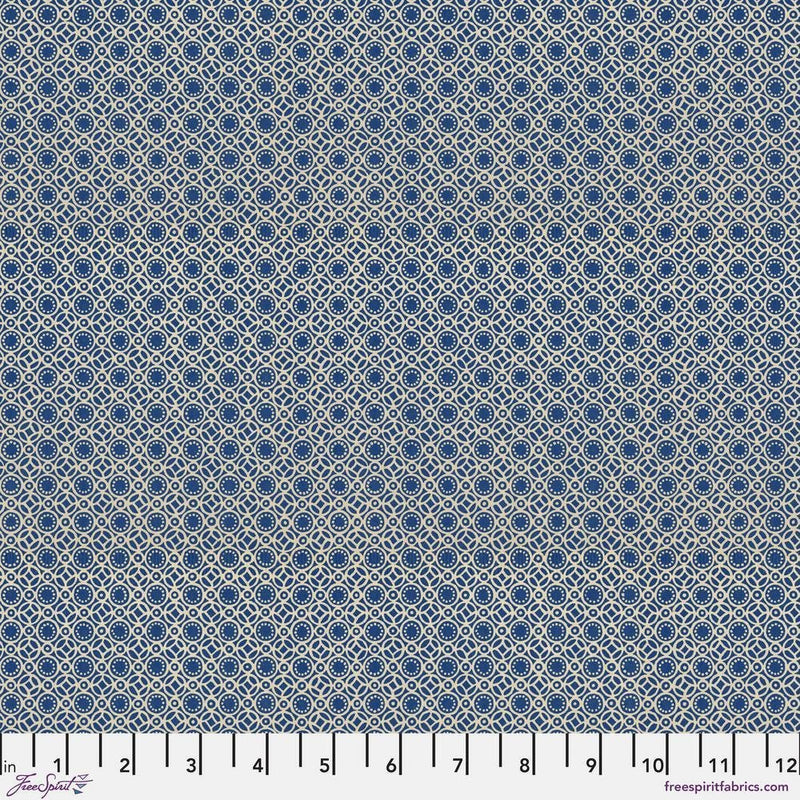 PRE - Order Tim Holtz - Eclectic Elements Palette - Indigo Tiny Print PWTH298.INDIGO - Half Yard - June 2025 - Modern Fabric Shoppe