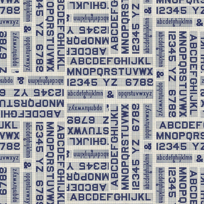 PRE - Order Tim Holtz - Eclectic Elements Palette - Indigo Typography PWTH295.INDIGO - Half Yard - June 2025 - Modern Fabric Shoppe