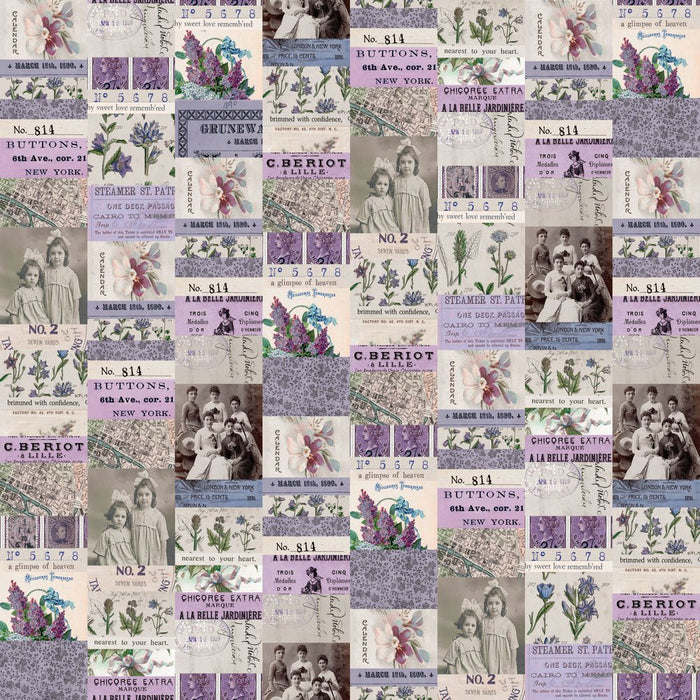 PRE - Order Tim Holtz - Eclectic Elements Palette - Purple Collage PWTH300.PURPLE - Half Yard - July 2025 - Modern Fabric Shoppe