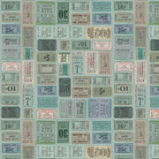 PRE - Order Tim Holtz - Eclectic Elements Palette - Teal Tickets PWTH272.TEAL - Half Yard - April 2025 - Modern Fabric Shoppe