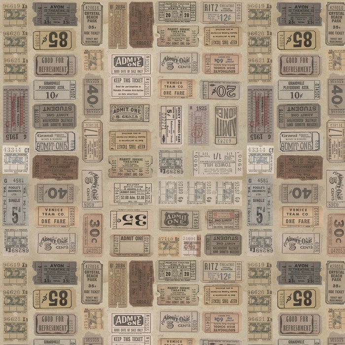 PRE - Order Tim Holtz - Electric Elements Palette - Neutral Tickets PWTH252.NEUTRAL - Half Yard - February 2025 - Modern Fabric Shoppe