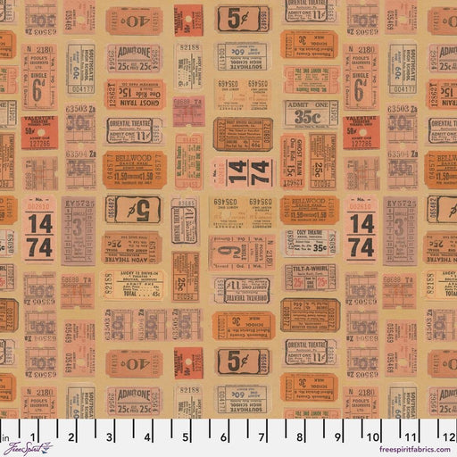 PRE - Order Tim Holtz - Electric Elements Palette - Orange Tickets PWTH232.ORANGE - Half Yard - Modern Fabric Shoppe