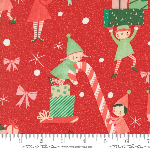 PRE - ORDER Tiny Christmas by Lizzy House - Christmas Red 37131 12 - Half Yard - June 2025 - Modern Fabric Shoppe