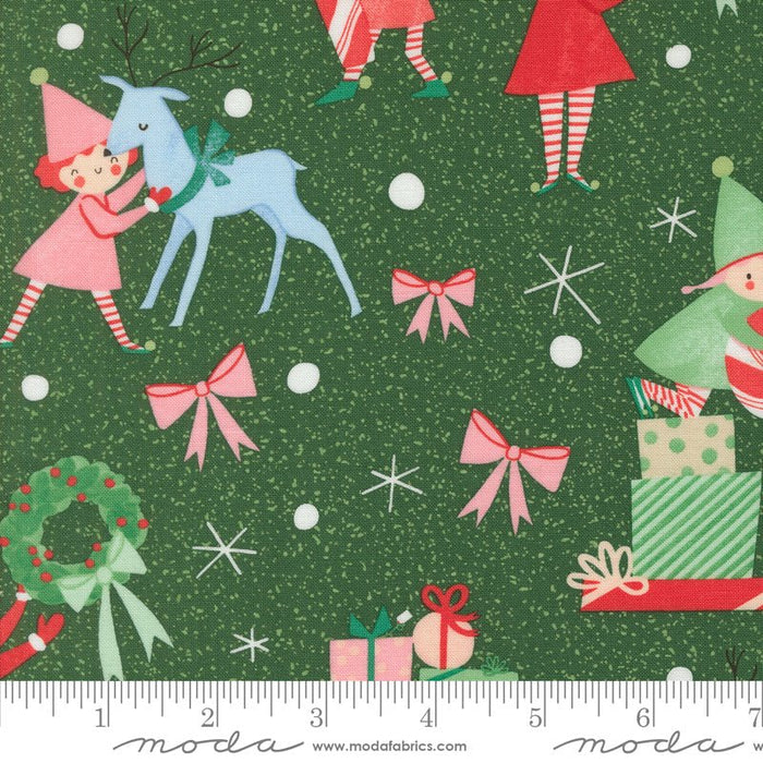 PRE - ORDER Tiny Christmas by Lizzy House - Pine 37131 19 - Half Yard - June 2025 - Modern Fabric Shoppe
