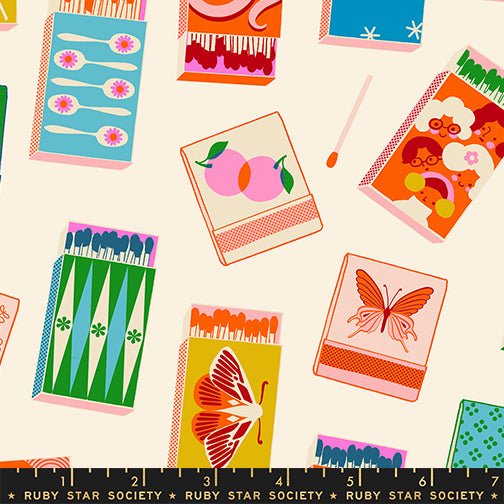 PRE - Order Trinketry by Melody Miller - RS 0109 11 - Natural With Neon - Half Yard - February 2026 - Modern Fabric Shoppe