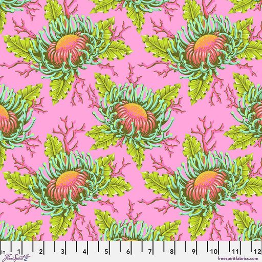 PRE - Order Tula Pink Floral Reef - Friends & Anemones PWTP265.CORALLINE - Half Yard - April 2026 - Modern Fabric Shoppe