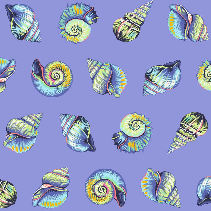 PRE - Order Tula Pink Floral Reef - Lil Shelly PWTP266.MARINE - Half Yard - April 2026 - Modern Fabric Shoppe