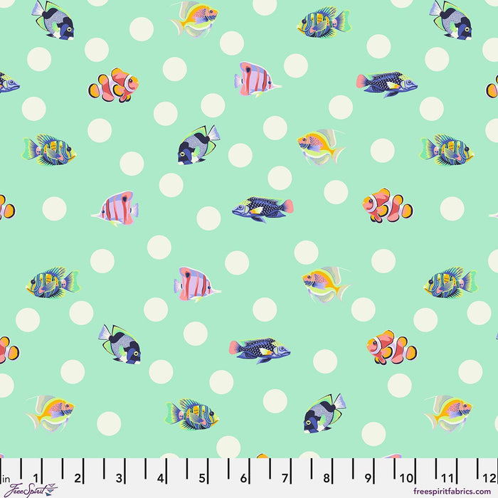 PRE - Order Tula Pink Floral Reef - School Crossing PWTP268.SEAFOAM - Half Yard - April 2026 - Modern Fabric Shoppe