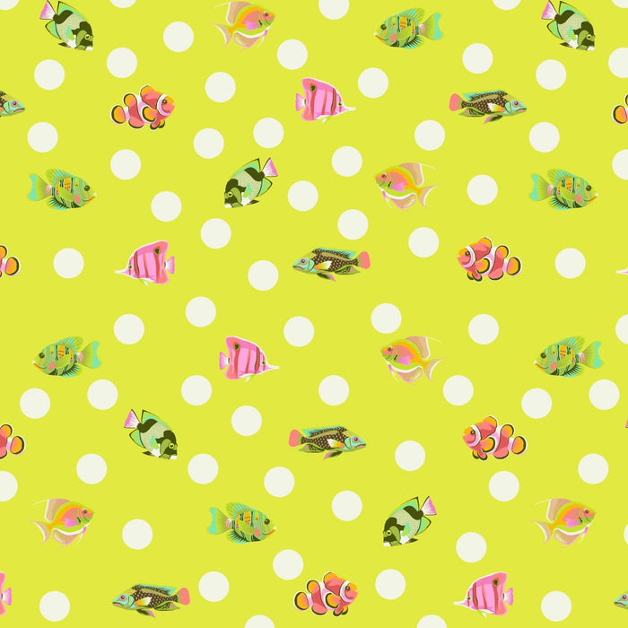 PRE - Order Tula Pink Floral Reef - School Crossing PWTP268.SEAGRASS - Half Yard - April 2026 - Modern Fabric Shoppe