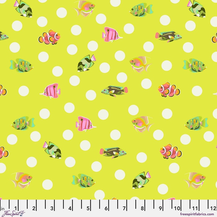 PRE - Order Tula Pink Floral Reef - School Crossing PWTP268.SEAGRASS - Half Yard - April 2026 - Modern Fabric Shoppe