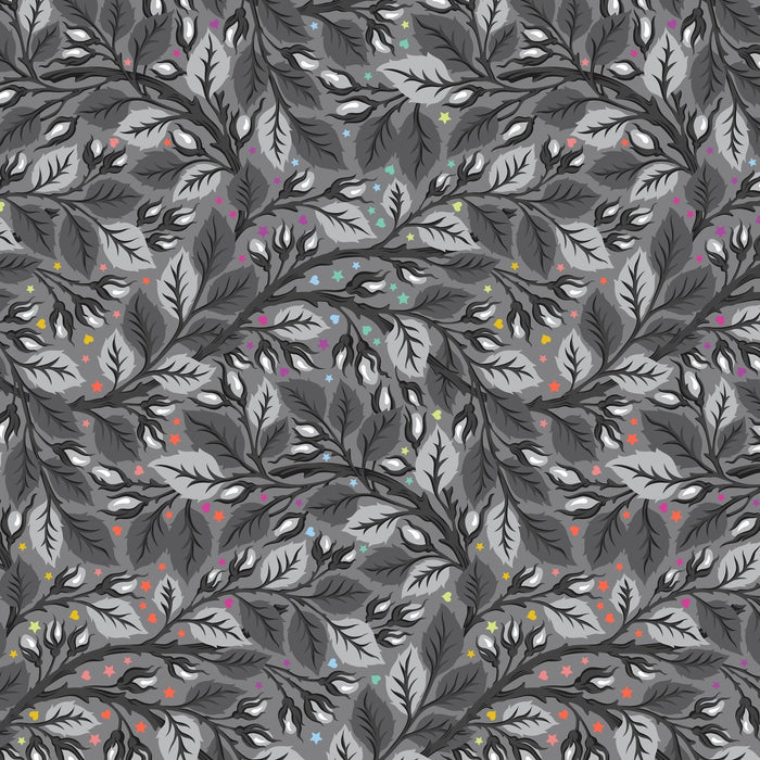 PRE - Order Tula Pink Graywork - 108" Wide Back - Nip in the Bud QBTP020.SHADOW - Half Yard - October 2025 - Modern Fabric Shoppe
