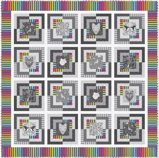PRE - ORDER Tula Pink - Graywork - Cool Vibrations Quilt Kit - Dark October 2025 - Modern Fabric Shoppe