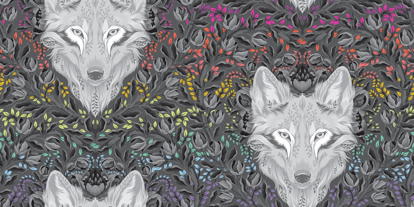 PRE - Order Tula Pink Graywork - Wolf of Pink Street PWTP256.CARBON - Half Yard - October 2025 - Modern Fabric Shoppe