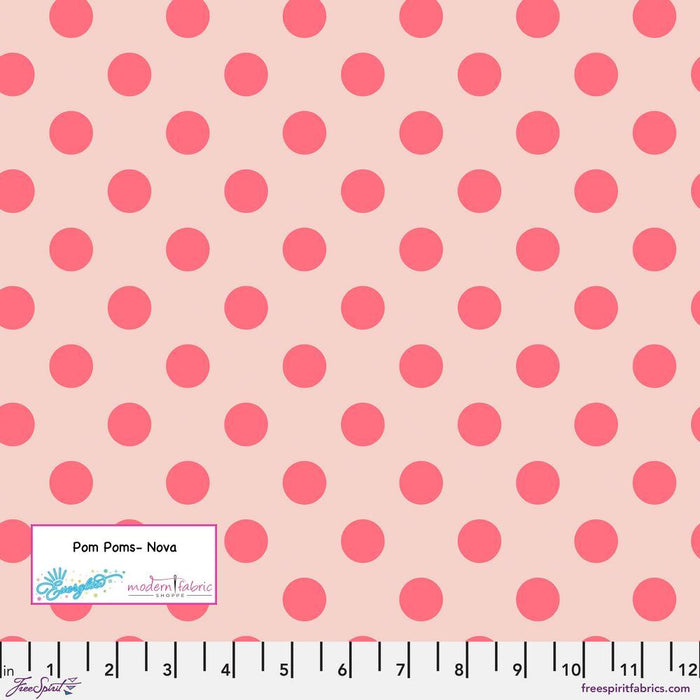 PRE-ORDER Tula Pink Neon True Colors- Pom Poms PWTP118.NOVA- Half Yard - Modern Fabric Shoppe