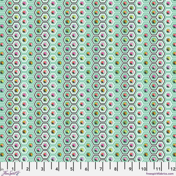 PRE - Order Tula Pink Prince Charming Deja Vu - Hex Box PWTP280.SWEETMINT - Half Yard - July 2026 - Modern Fabric Shoppe