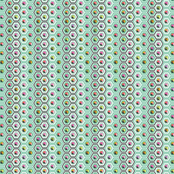 PRE - Order Tula Pink Prince Charming Deja Vu - Hex Box PWTP280.SWEETMINT - Half Yard - July 2026 - Modern Fabric Shoppe