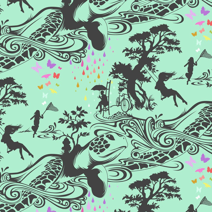 PRE - Order Tula Pink Prince Charming Deja Vu - Turtle Bay PWTP276.SWEETMINT - Half Yard - July 2026 - Modern Fabric Shoppe