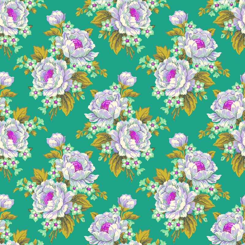 PRE-ORDER Under the Firefly Moon by Heather Bailey- Sunday Bloomers 91508-68 Teal- Half Yard- April 2027 - Modern Fabric Shoppe