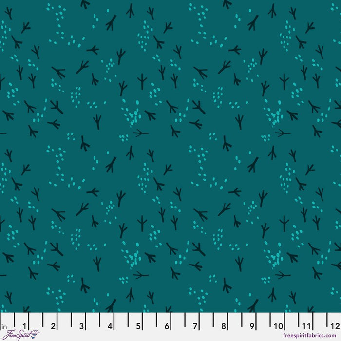 PRE - Order What the Bird said by Cori Dantini - Fancy Feet PWCD154.XTEAL - Half Yard - January 2026 - Modern Fabric Shoppe