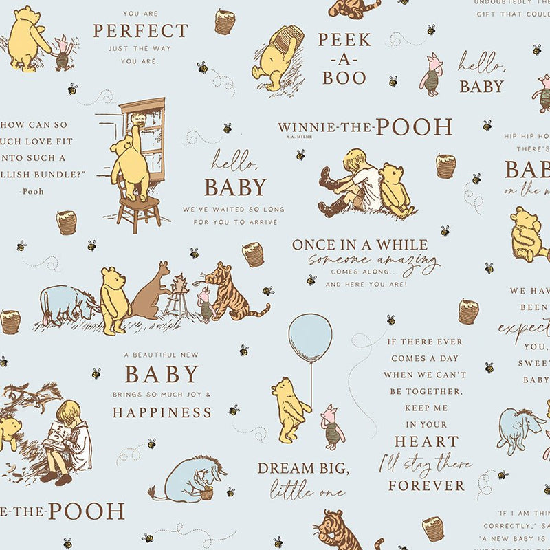 PRE - ORDER Winnie the Pooh - Baby for Riley Blake Designs - Blue Main C18590 BLUE - Half Yard - December 2026 - Modern Fabric Shoppe