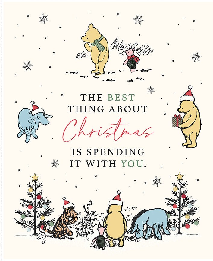 PRE-ORDER Winnie the Pooh-Christmas for Echo Park Paper Co.- Christmas With You C19577 PANEL- Yard- June 2027 - Modern Fabric Shoppe