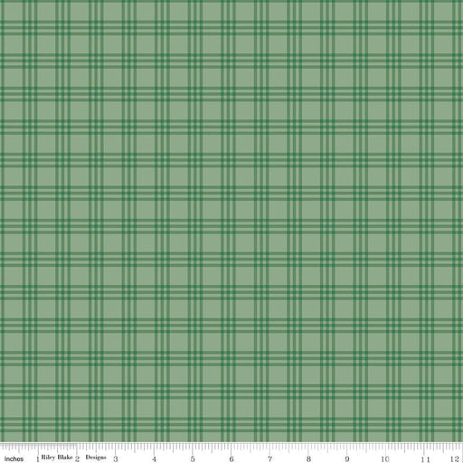 PRE-ORDER Winnie the Pooh-Christmas for Echo Park Paper Co.- Plaid C19575 GREEN- Half Yard- June 2027 - Modern Fabric Shoppe