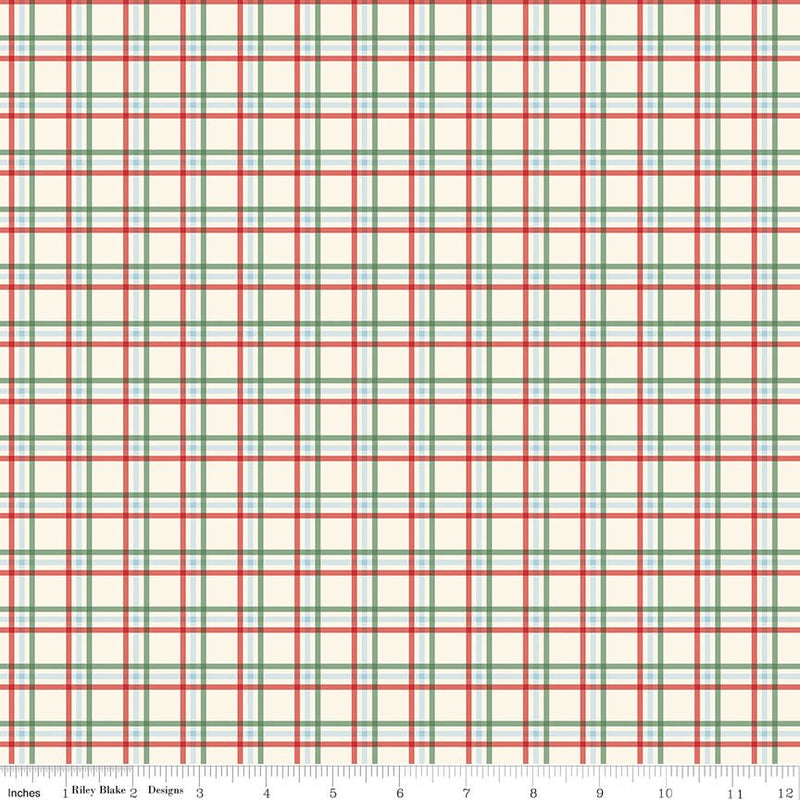 PRE-ORDER Winnie the Pooh-Christmas for Echo Park Paper Co.- Plaid C19575 MULTI- Half Yard- June 2027 - Modern Fabric Shoppe