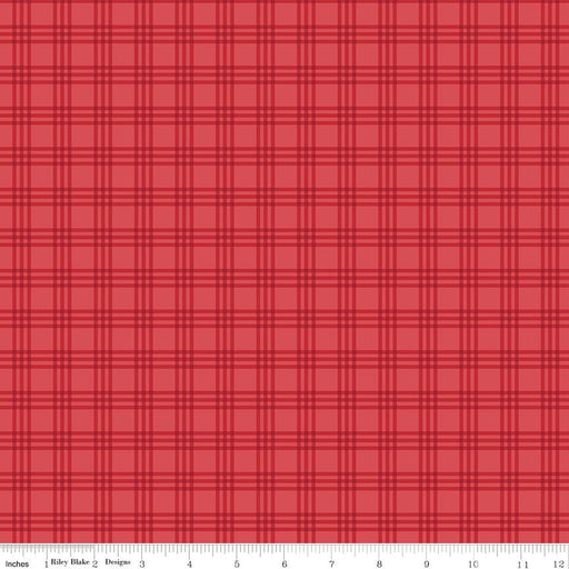 PRE-ORDER Winnie the Pooh-Christmas for Echo Park Paper Co.- Plaid C19575 RED- Half Yard- June 2027 - Modern Fabric Shoppe