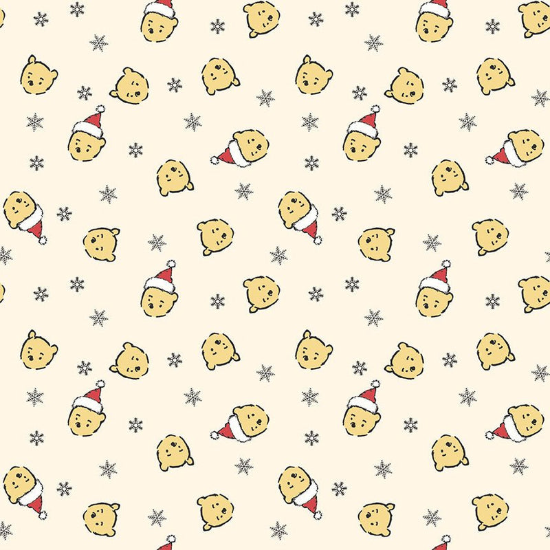 PRE-ORDER Winnie the Pooh-Christmas for Echo Park Paper Co.- Santa Pooh Jumble C19571 Cream- Half Yard- June 2027 - Modern Fabric Shoppe