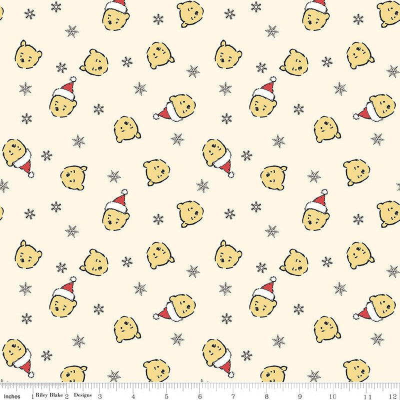 PRE-ORDER Winnie the Pooh-Christmas for Echo Park Paper Co.- Santa Pooh Jumble C19571 Cream- Half Yard- June 2027 - Modern Fabric Shoppe