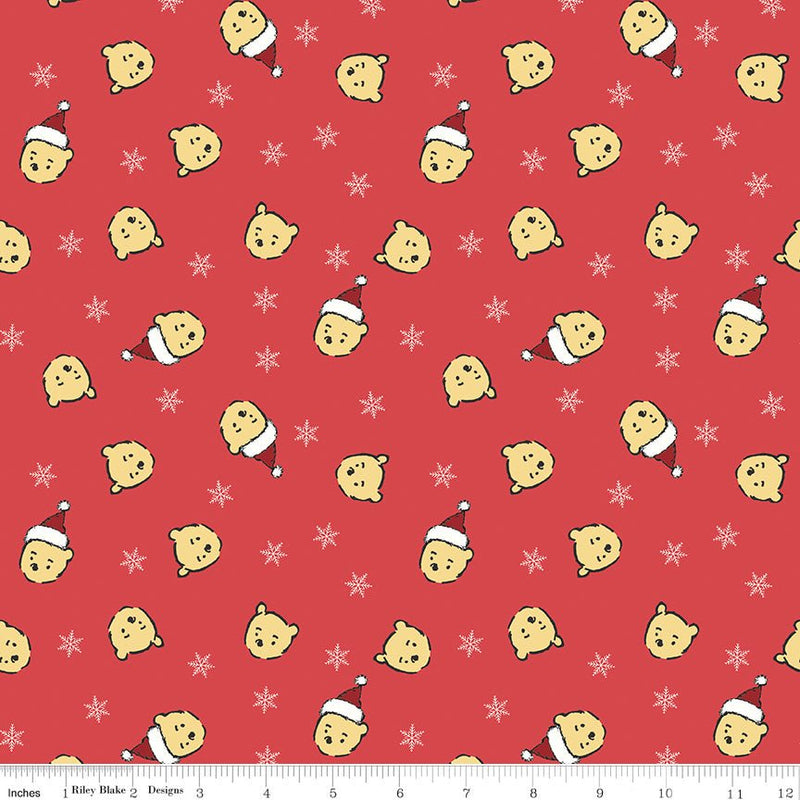 PRE-ORDER Winnie the Pooh-Christmas for Echo Park Paper Co.- Santa Pooh Jumble C19571 RED- Half Yard- June 2027 - Modern Fabric Shoppe