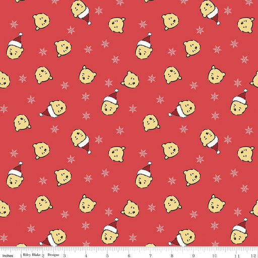 PRE-ORDER Winnie the Pooh-Christmas for Echo Park Paper Co.- Santa Pooh Jumble C19571 RED- Half Yard- June 2027 - Modern Fabric Shoppe