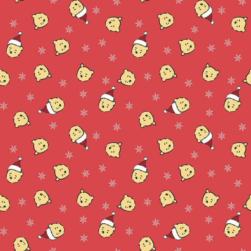 PRE-ORDER Winnie the Pooh-Christmas for Echo Park Paper Co.- Santa Pooh Jumble C19571 RED- Half Yard- June 2027 - Modern Fabric Shoppe