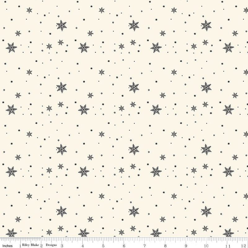 PRE-ORDER Winnie the Pooh-Christmas for Echo Park Paper Co.- Snowflakes C19576 CREAM- Half Yard- June 2027 - Modern Fabric Shoppe
