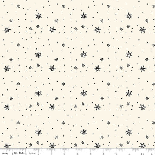 PRE-ORDER Winnie the Pooh-Christmas for Echo Park Paper Co.- Snowflakes C19576 CREAM- Half Yard- June 2027 - Modern Fabric Shoppe