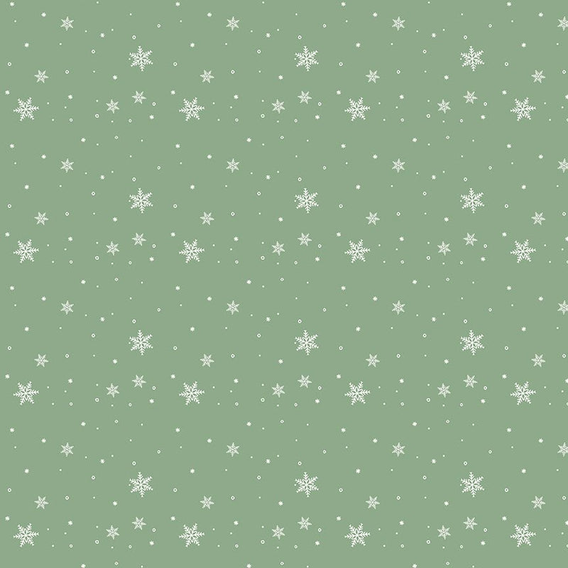 PRE-ORDER Winnie the Pooh-Christmas for Echo Park Paper Co.- Snowflakes C19576 GREEN - Half Yard- June 2027 - Modern Fabric Shoppe